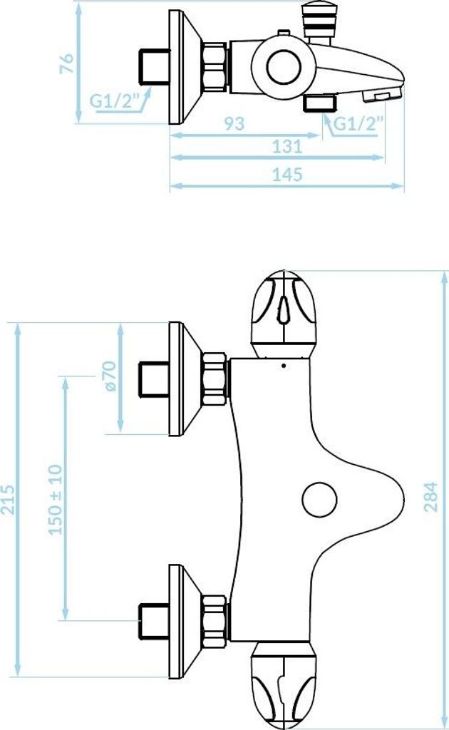 Mer Rouge Thermostat-Badewannenarmatur