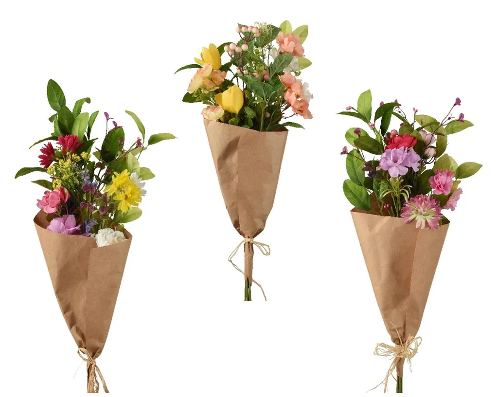 Composition florale artificielle d'été Decoris 70 cm pour grand vase