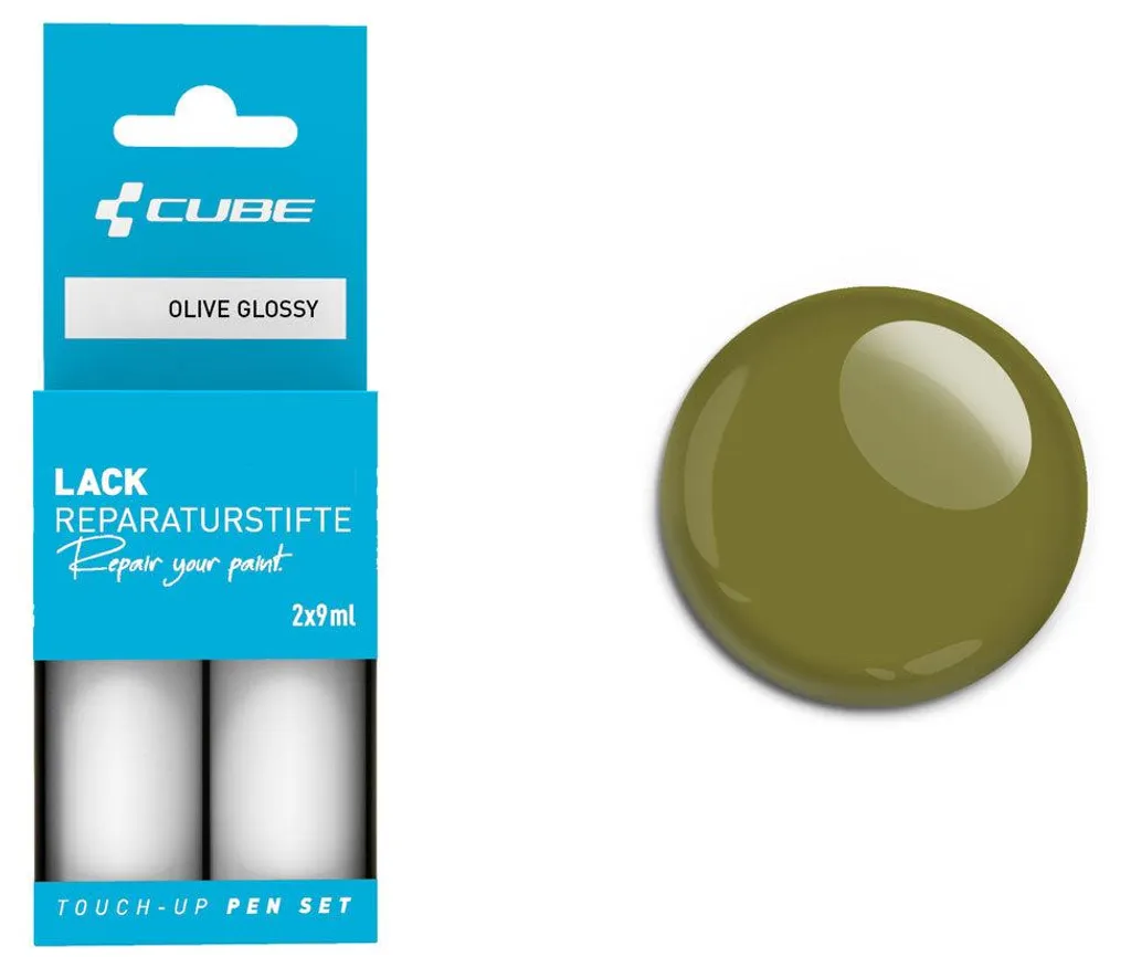 Stylo de retouche peinture pour vélo Cube coloris olive brillant 12 ml