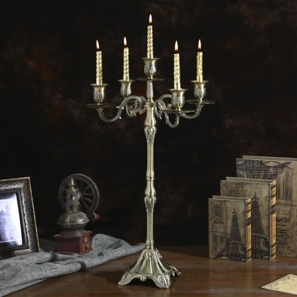 Grand Candélabre 5 Branches en Bronze 65cm - Centre de Table de Réception - 5
