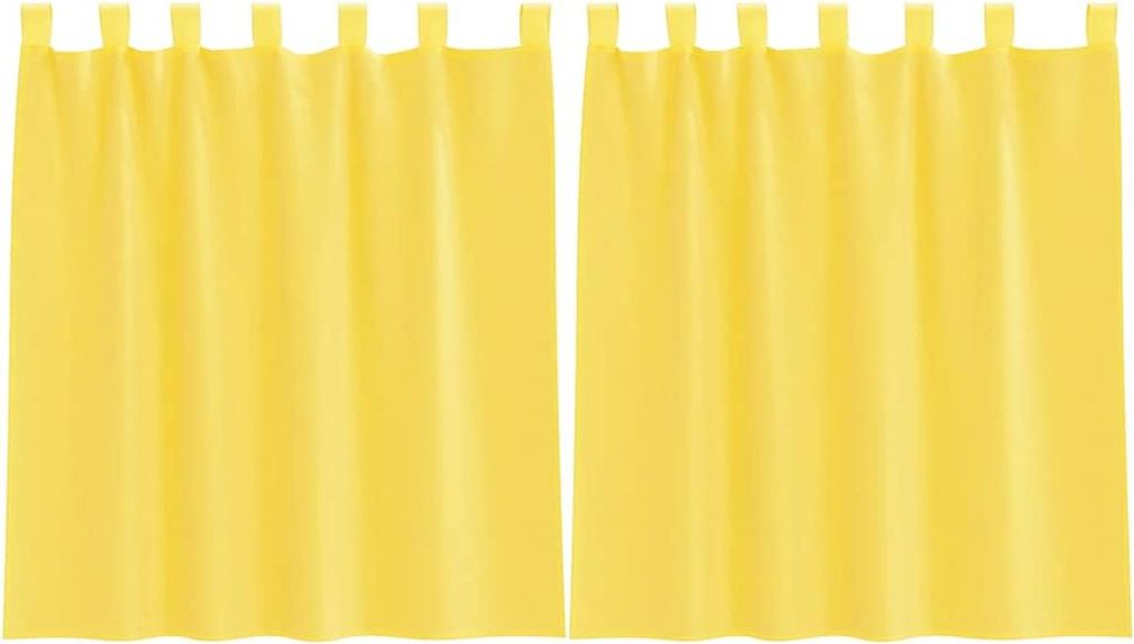 Voile Vorhänge mit Schlaufen 2 Stk. Gelb 140x140 cm