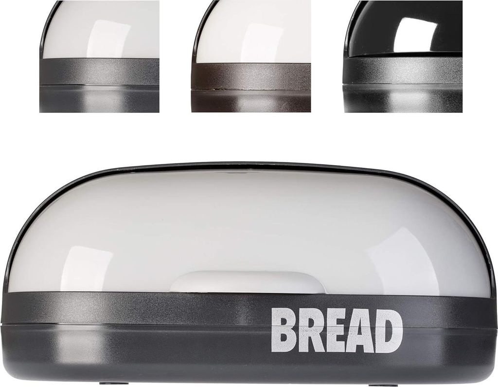 Brotdose Kunststoff 37 x 20 x 16 cm - Moderne Rollbrotdose Grau mit Frontklappe