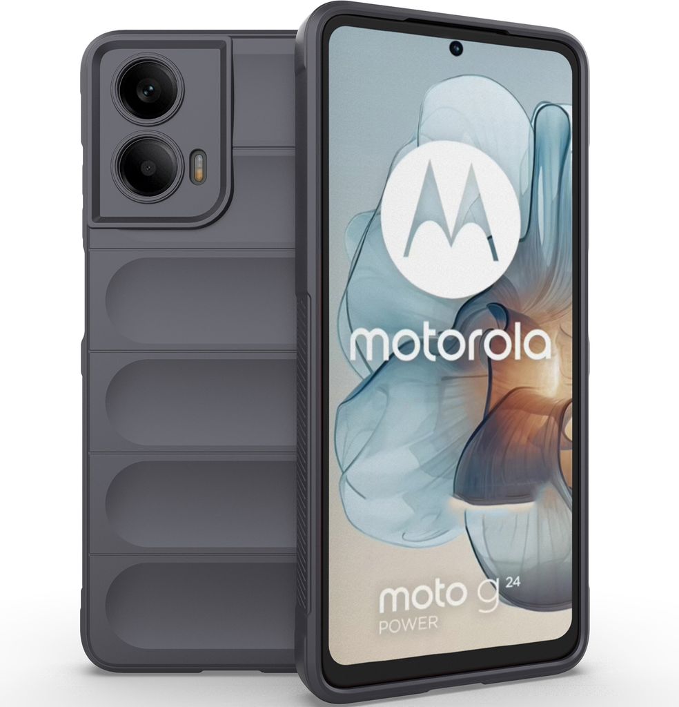 Handyhülle für Motorola Moto G24 Power Weich TPU Silikon Stossfest Anti-rutsch Hülle Dunkelgrau