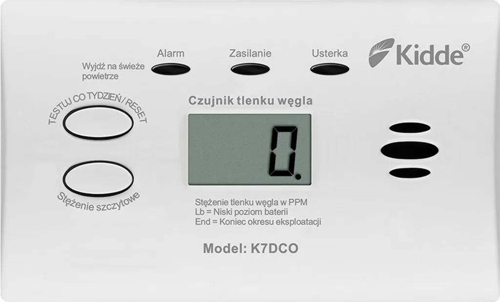 Détecteur CO Kidde K7DCO avec écran LCD et capteur haute précision