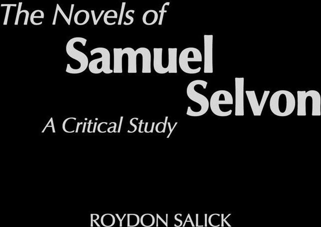 The Novels of Samuel Selvon