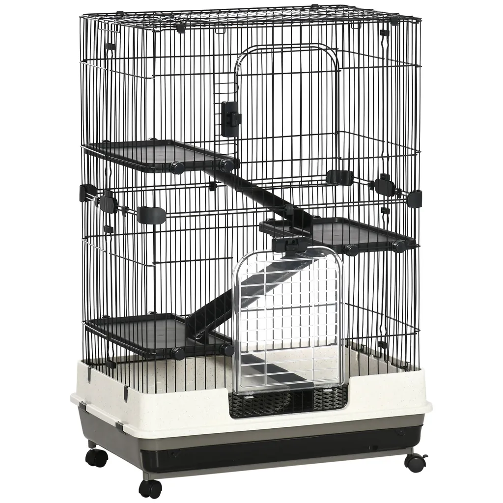 Cage pour lapins et furets multi-étages 114 cm de haut facile à laver