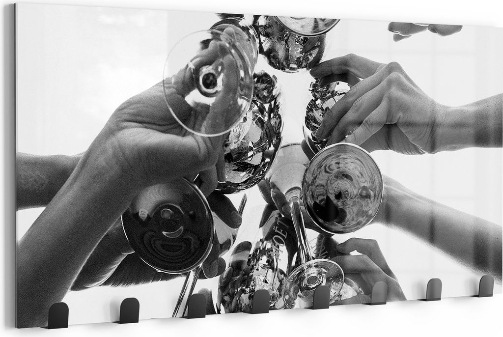 DEQORI Kleiderhaken Glas 60x30 cm 'Gläserne Verbundenheit' Wand Garderobe beschreibbar Paneel