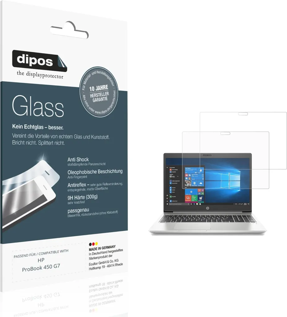 Protection écran verre souple anti-reflet HP ProBook 450 G7 lot de 2