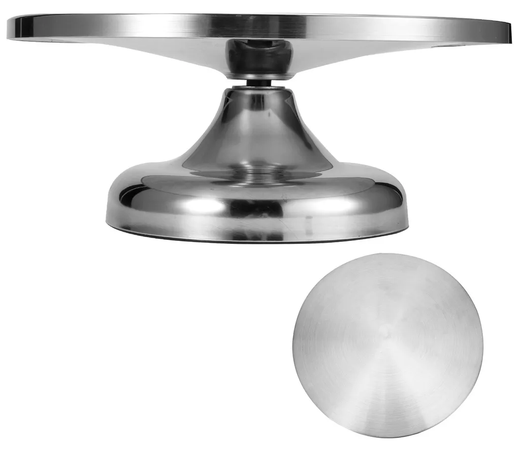 Support à gâteaux pivotant en acier inoxydable 304 de 30 cm robuste - 3