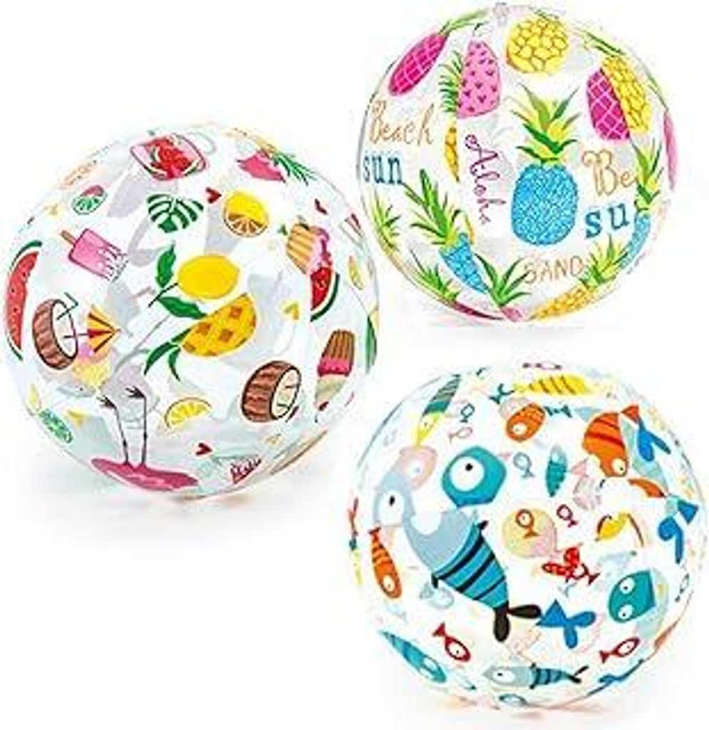 3 Stück Aufblasbare Strandbal Spielzeug 35 cm Transparent Inflatable Wasserball Strand Pool Bälle Spielzeug Sommer Schwimmball Wasserspielzeug f...