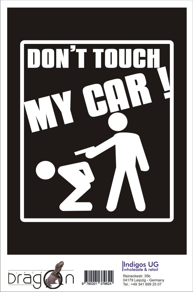 Aufkleber / Autoaufkleber - JDM / Die cut / Auto / OEM - Dont touch my Car - 130x110 mm weiß - Heckscheibe / Heckscheibenaufkleber