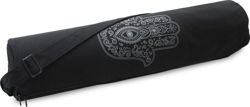 Yogatasche yogibag basic - zip - Baumwolle - art collection - 65 cm - hand of fatima - black