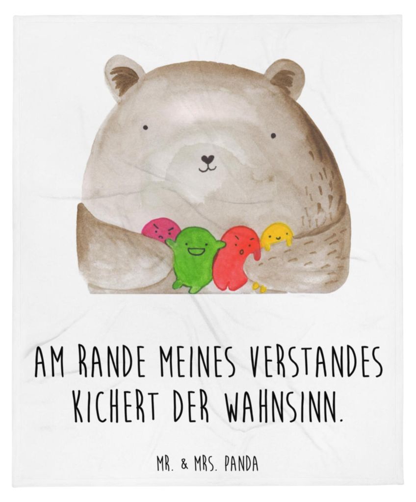 Mr. & Mrs. Panda Couchdecke Bär Gefühl - Weiß - Geschenk, Kuschelige Decke, Bettdecke, Durchgedreht, Flauschige, Tagesdecke, Wahnsinn, Teddy, So...