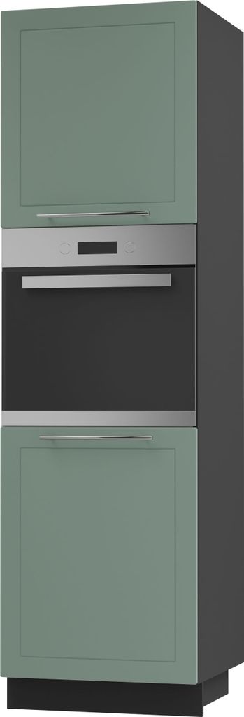 Backofenschrank KVANTUM 2-türig 60cm Korpus- & Frontfarbe wählbar (Q-D14/RU/2D),mint matt,schwarz