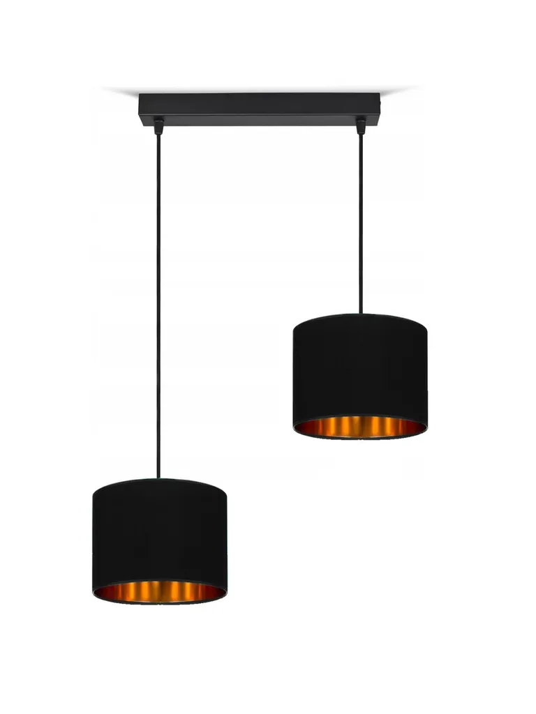 Plafonnier en velours noir Lampe de plafond design moderne à 2 feux - 4
