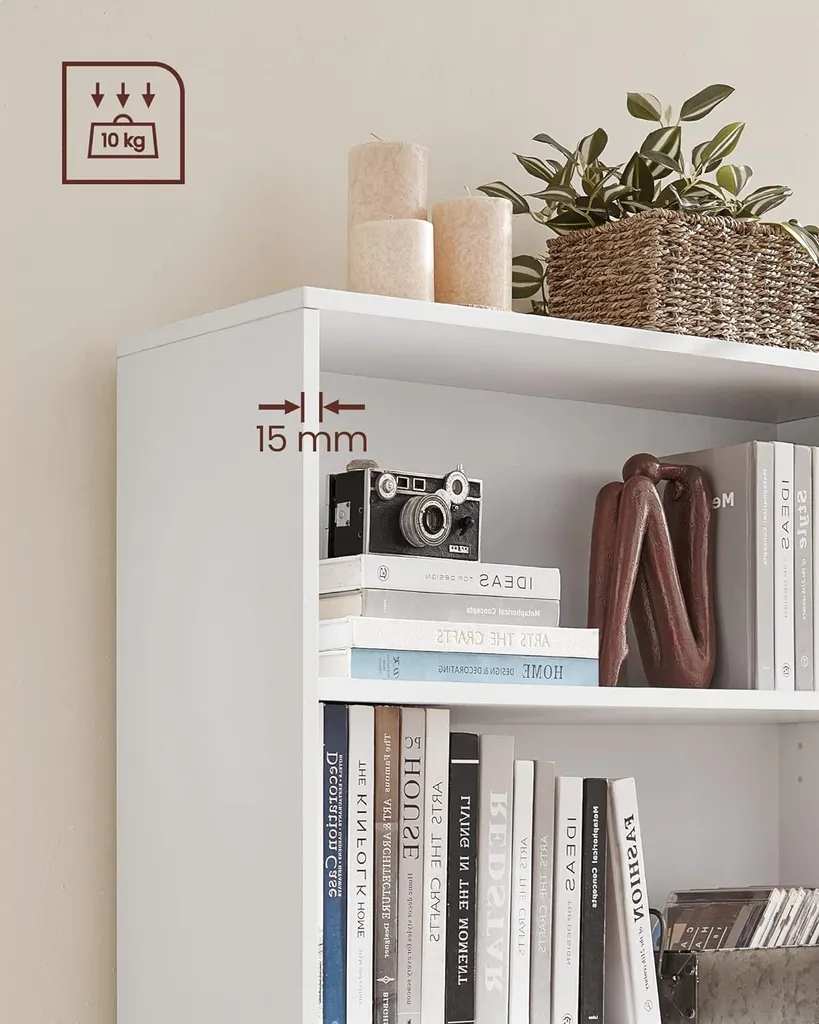 Bibliothèque Blanche à Étagères Réglables et Modulables pour le Bureau