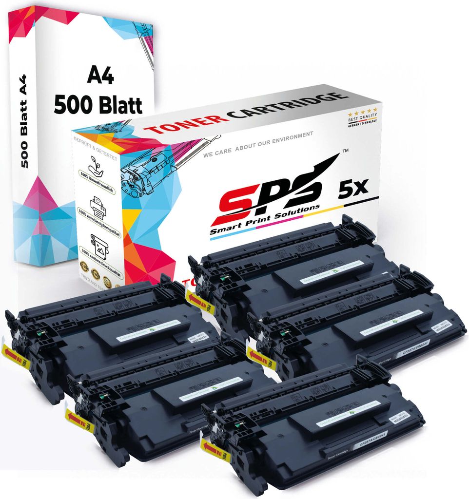 Druckerpapier A4 + 5x Multipack Set Kompatibel für Canon i-SENSYS MF 520 Series (0452C002/41) Toner Schwarz