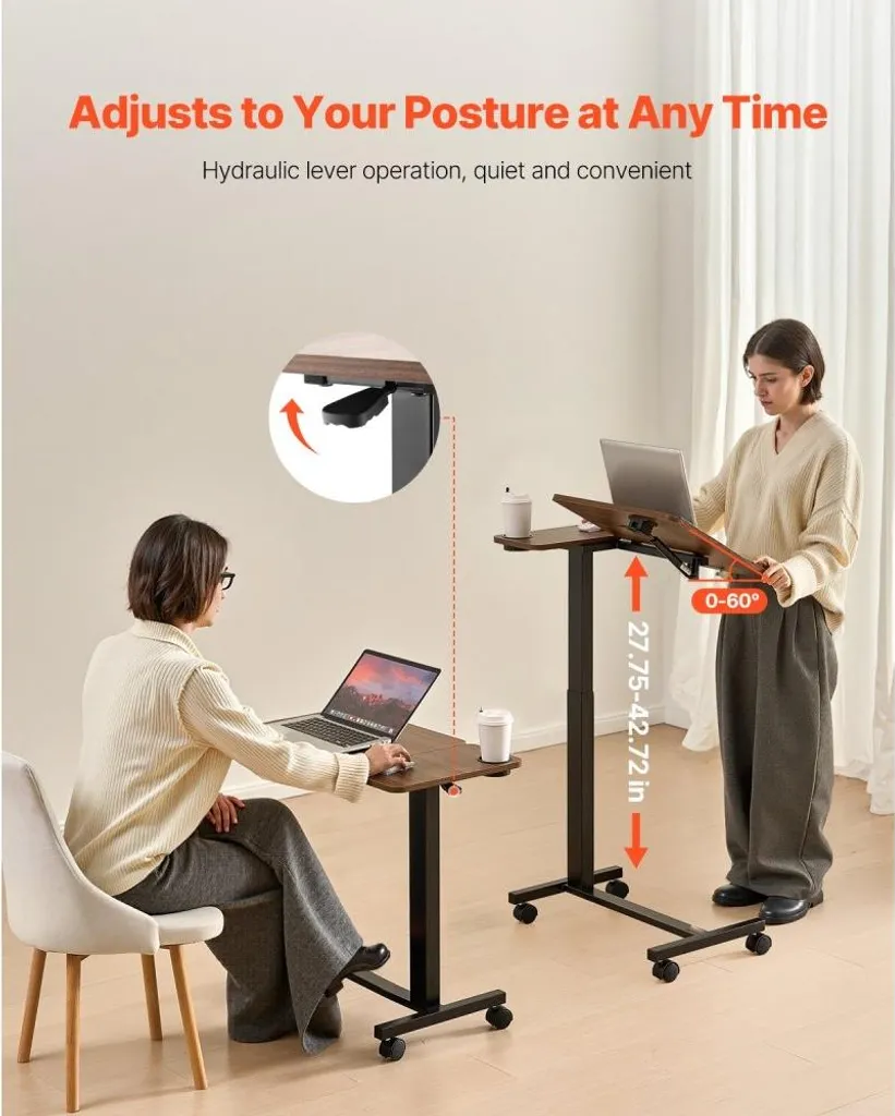 Table d'appoint à roulettes pour canapé et lit avec support de boisson