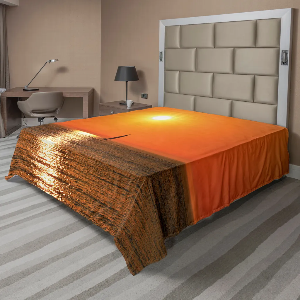 ABAKUHAUS Drap de lit nautique voilier orange en microfibre 266x260 cm