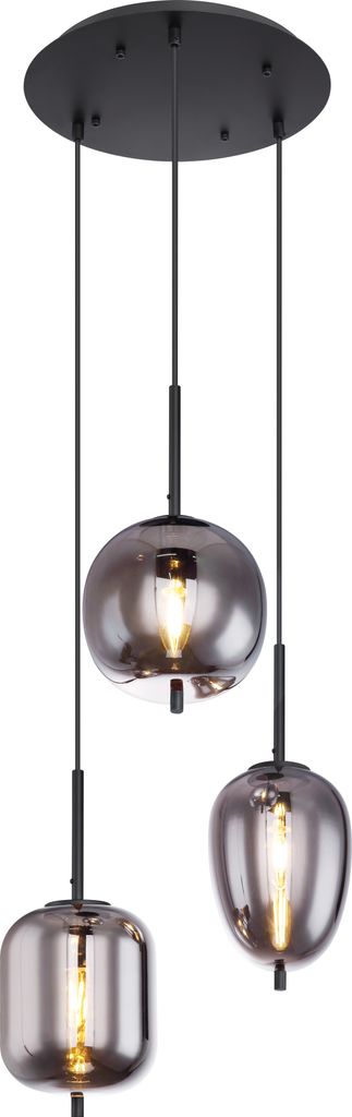 Globo Lighting Hängeleuchte Metall schwarz, 3x E14 Produktbild 