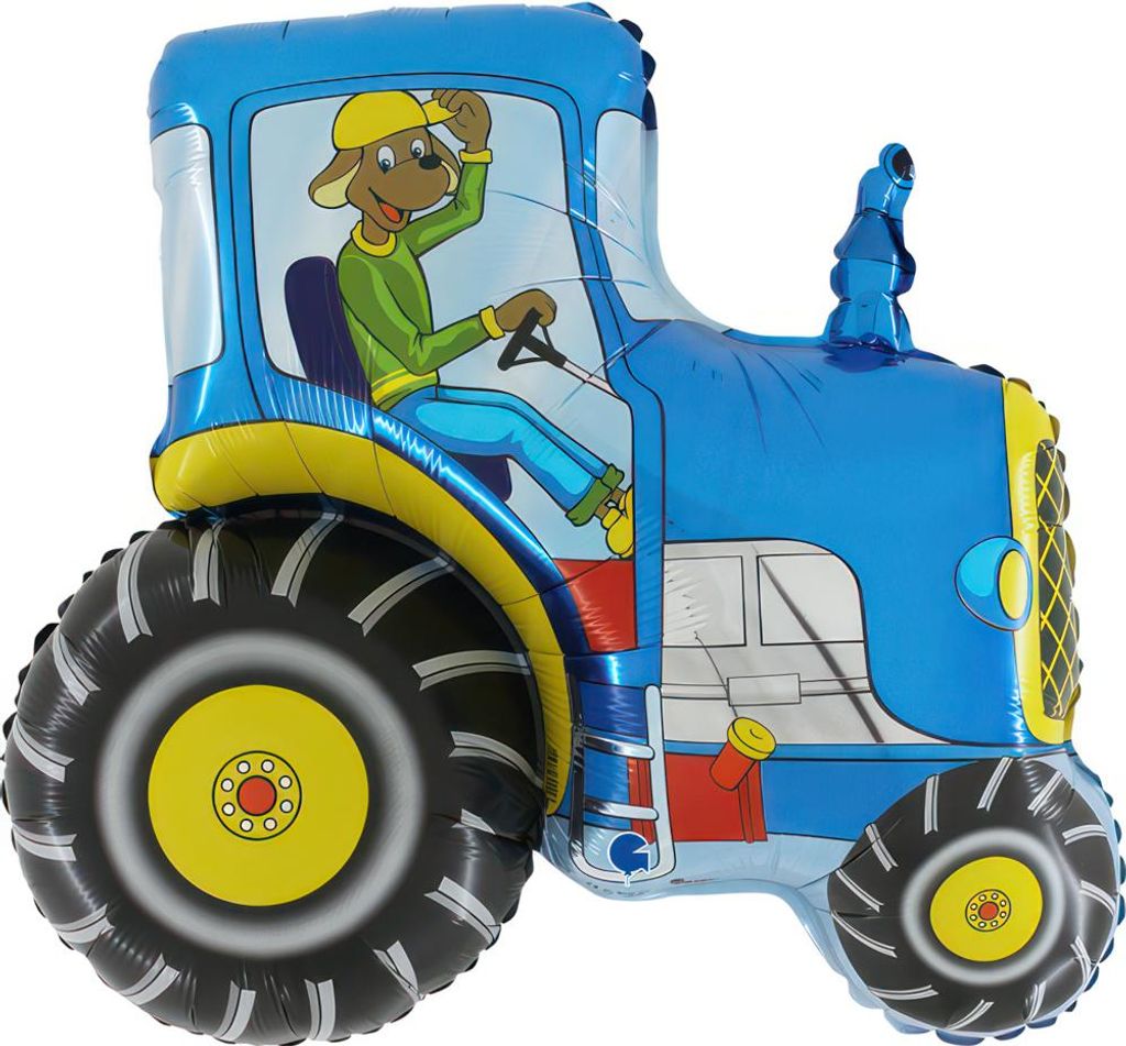 30" Shape Folienballon "Traktor Blau" | 76cm Produktbild 