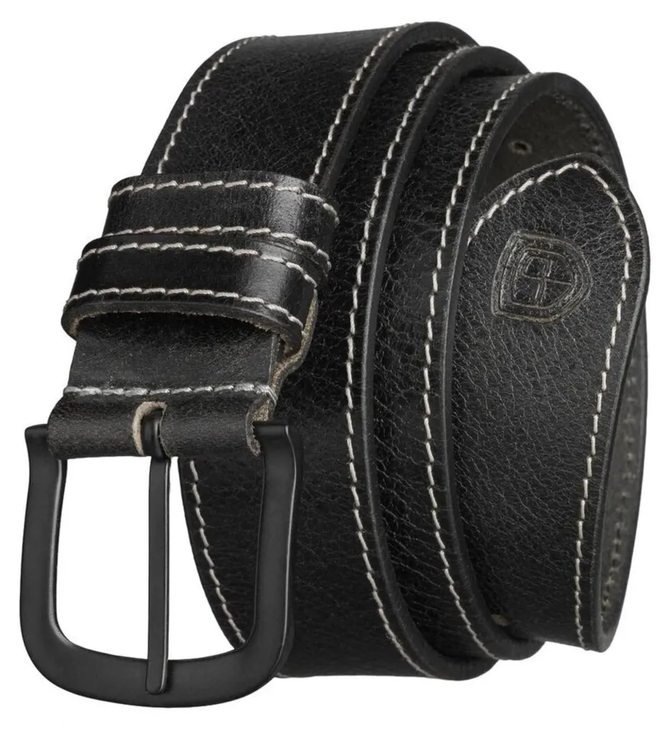 Ceinture Peterson en Cuir Véritable avec Boucle Métal Robuste