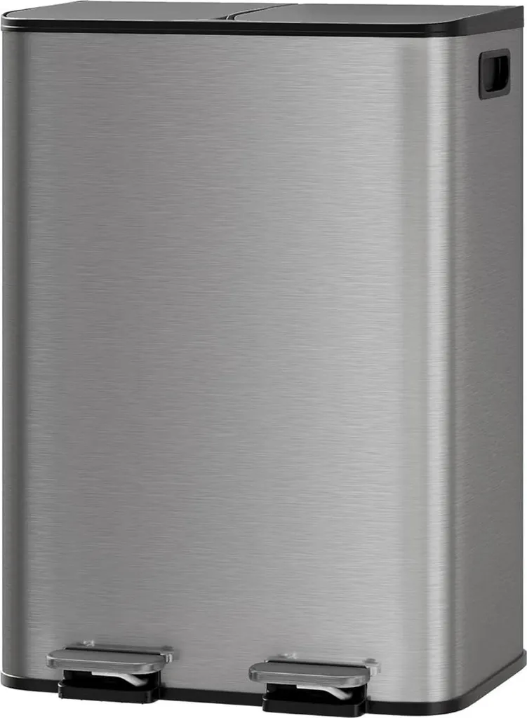 Poubelle 10L Anti-odeur en Inox Jaune pour une Cuisine Toujours Propre