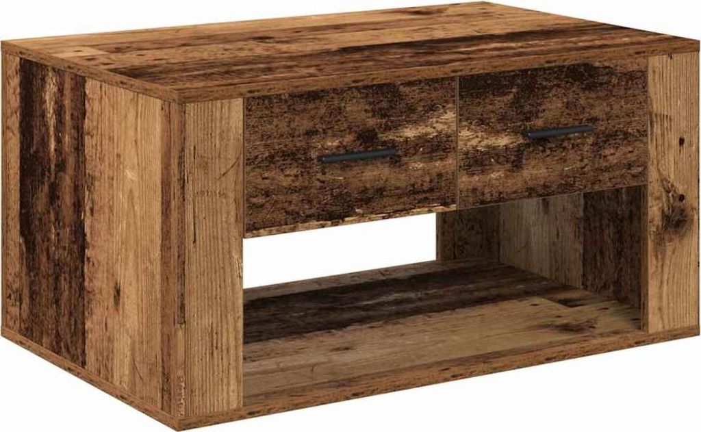 vidaXL Couchtisch mit Schubladen Altholz 80 x 50 x 40 cm Holzwerkstoff