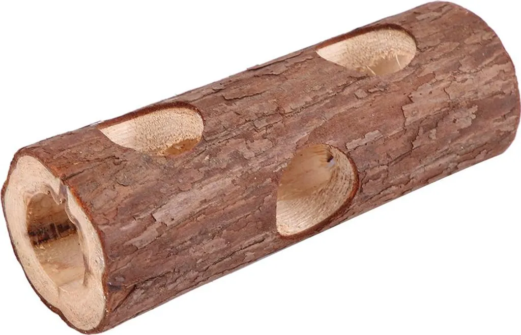 Tubo in Legno Naturale per Roditori - Accessorio Gabbia Design