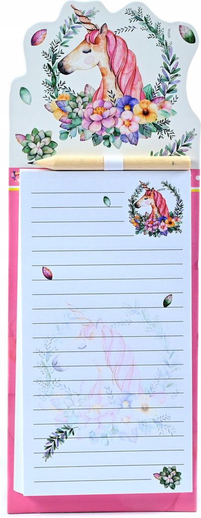 Magnetischer Notizblock für Kühlschrank mit Bleistift - Praktische Einkaufsliste 10x27cm