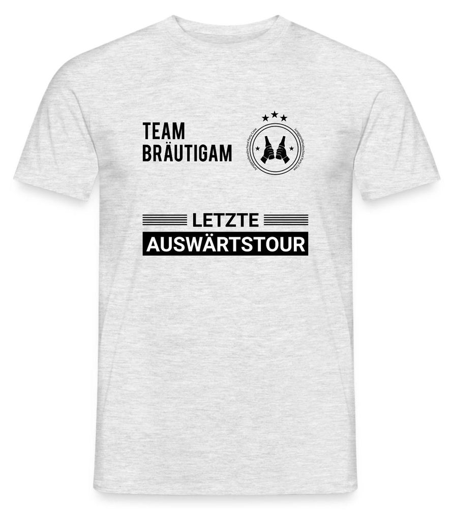 Spreadshirt JGA Männer | Letze Auswärtstour Männer T-Shirt, 4XL, Grau meliert