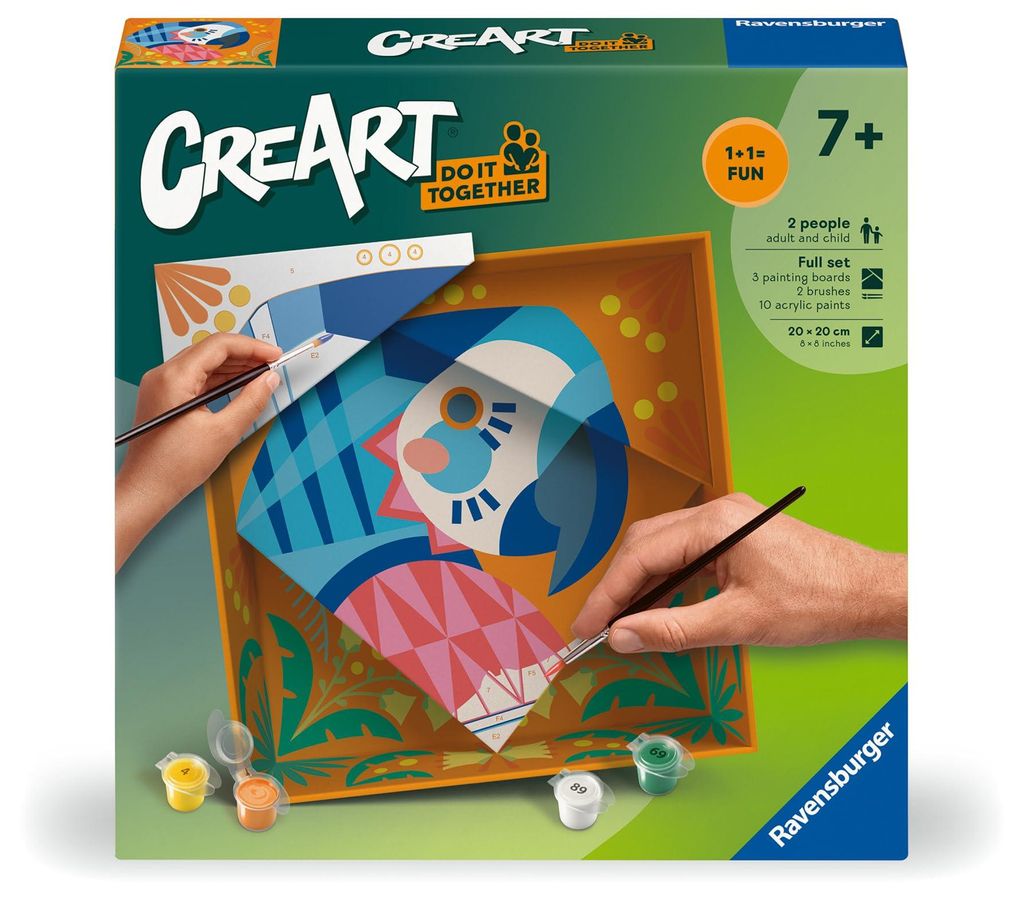 Ravensburger CreArt - Malen nach Zahlen 25864 - Do it together: Papagei - für Erwachsene und Kinder