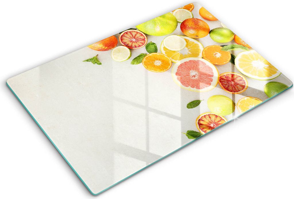 Abdeckung Glas - Küchenabdeckung - 80x52 cm - Abdeckplatte -Zitrusfrüchte