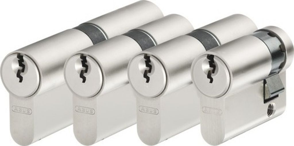 ABUS Türzylinder-Set mit Profilschlüssel E20NP Vier Stück - Produktbild 