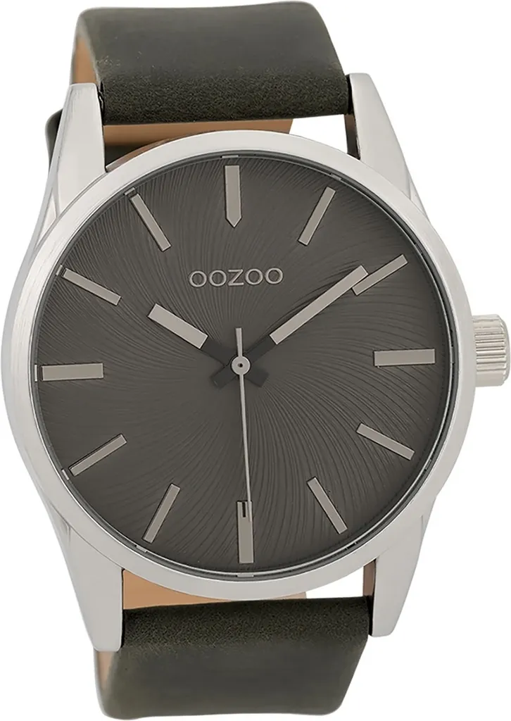 Montre à Quartz Oozoo D2UOC9628A Bracelet Cuir Gris et Cadran Texturé