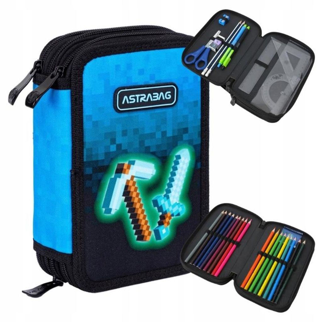 Astuccio a 3 scomparti con accessori Jumbo Astrabag Blue Immagine del prodotto 