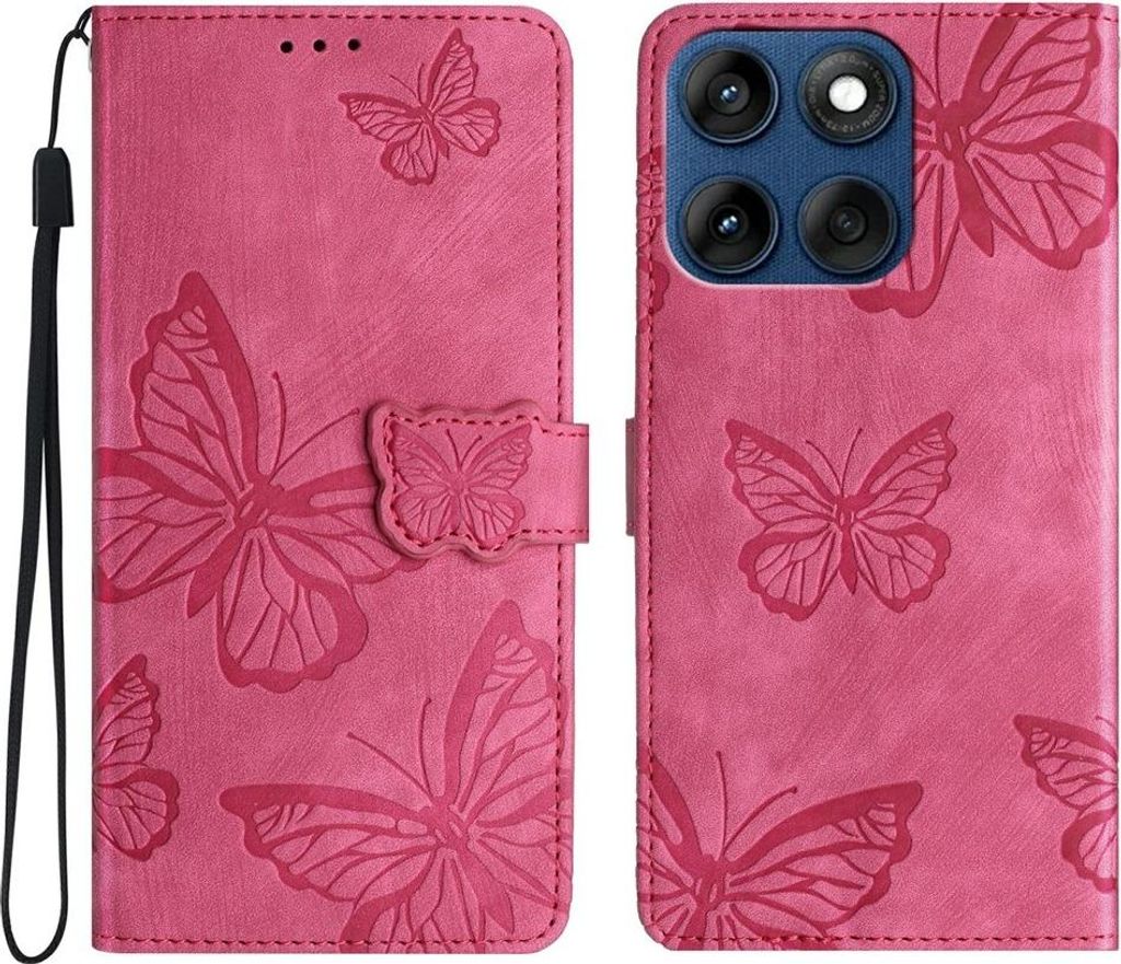 Motorola Edge 60 / 60 Fusion Hülle - Coverup Schmetterlinge Klapphülle - Pink