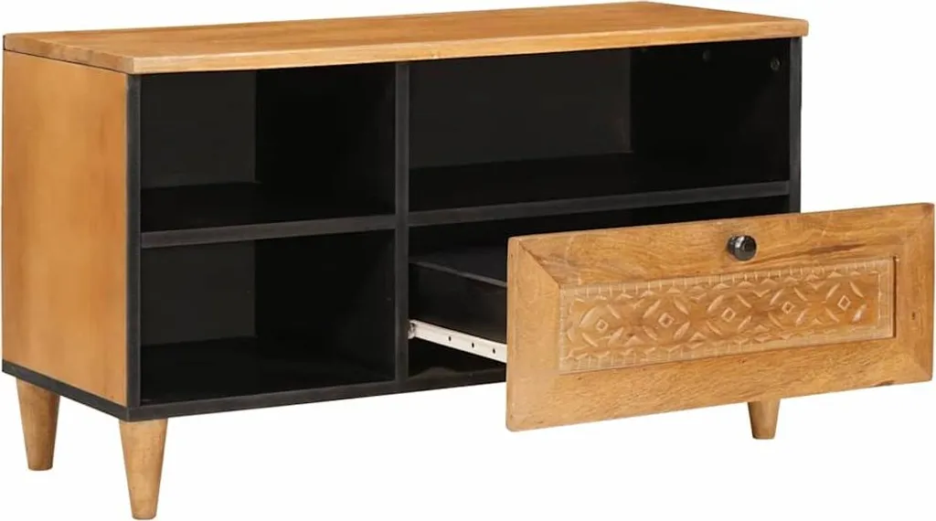 Mobile TV vidaXL 80x33x46 cm Legno Massello di Mango | Design Industriale