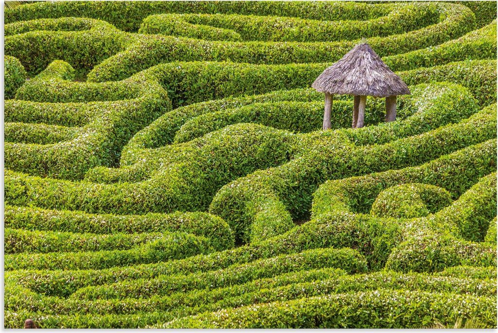 ARTland Wandbild Alu für Innen & Outdoor Labyrinth im Glendurgan Garden, England Größe: 30x20 cm