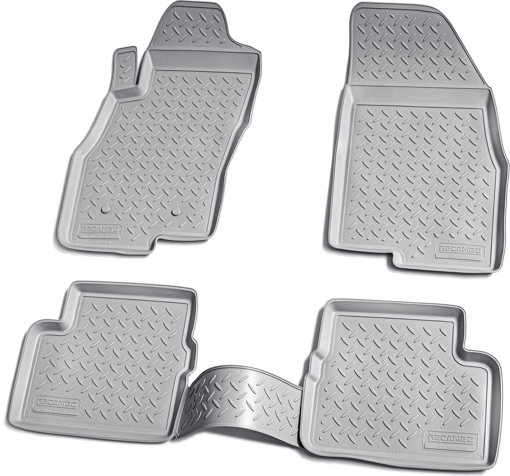 3D Gummi Fussmatten für FIAT Punto | 199 | 2005-2018 | grau passgenau + Rand