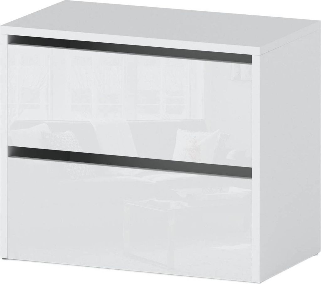 Schuhschrank | Schuhregal modular | Schrank mit Platz zum Aufbewahren von Schuhen | Schuhbank mit die Klappe | Schuh-Kommode (Weiß Matt - Weiß Gl...