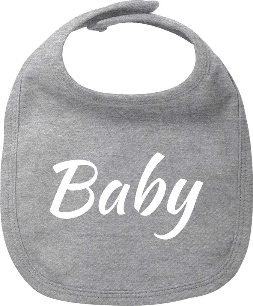 Huuraa Baby Lätzchen Baby Schriftzug Heather Grey Klettverschluss Baumwolle Latz Geschenkidee