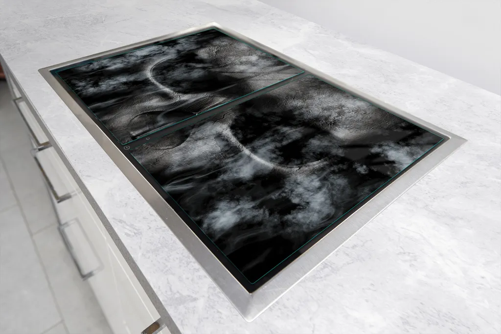 Tulup Tagliere In Vetro Temperato 40x52cm, Resistente Al Calore 200°C, Copri Piano Cottura E Alzatina, Con Piedini Antiscivolo