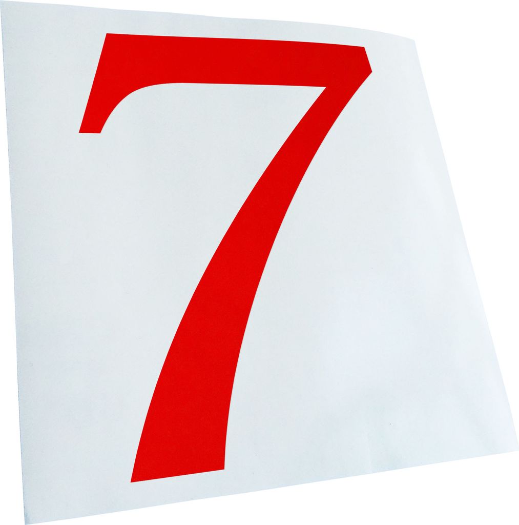 Kiwistar - Autoaufkleber - Zahl 7 - Zahlen Nummern Heckscheibe - Aufkleber für Auto Kfz Fahrrad, LKW, Truck Mofa