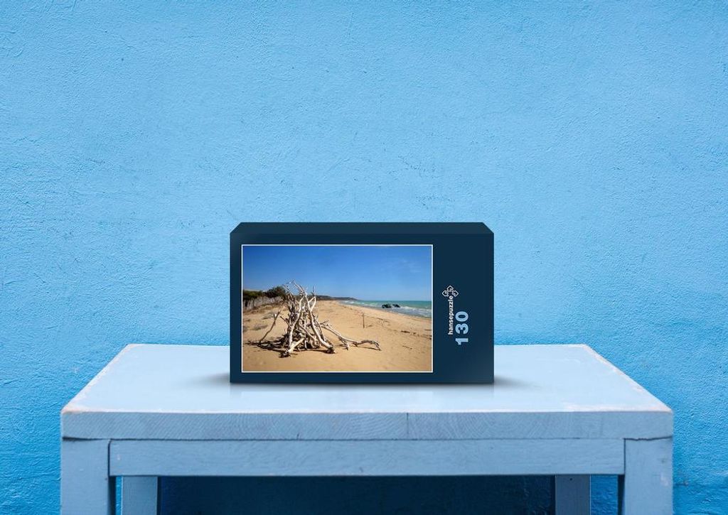 hansepuzzle 81656 - Strand Puzzle, 130 Teile, Natur, 28,7 x 20,0cm mit hochwertiger Aufbewahrung, Kartonbox und wiederverschließbarem Beutel