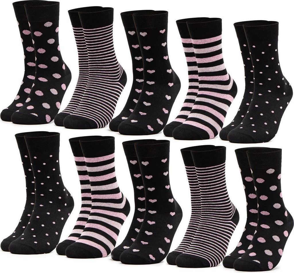 Occulto Damen Muster Socken 10er Pack (Modell: Rita)