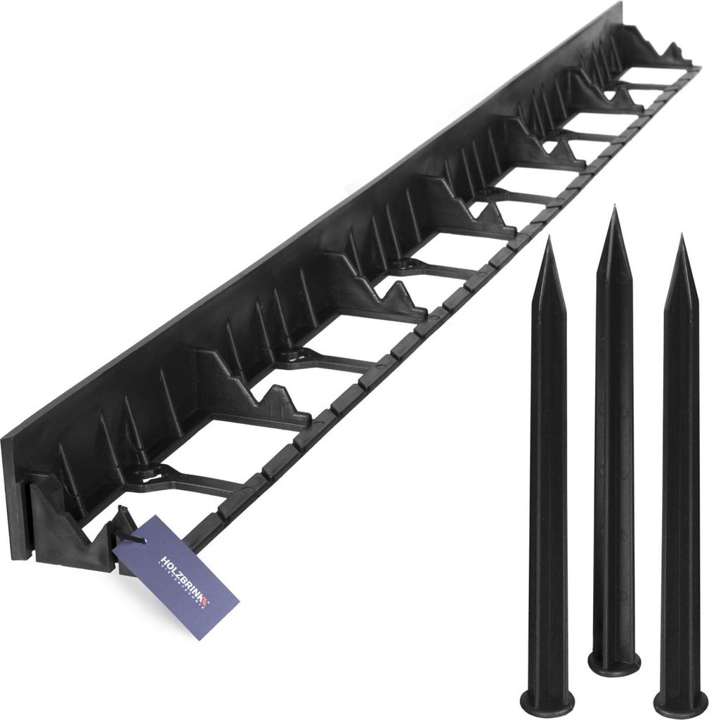 HOLZBRINK Rasenkante Wurzelsperre PVC Leiste inkl. 15 Anker, Höhe: 58mm, Länge: 5m, HRK01B-58