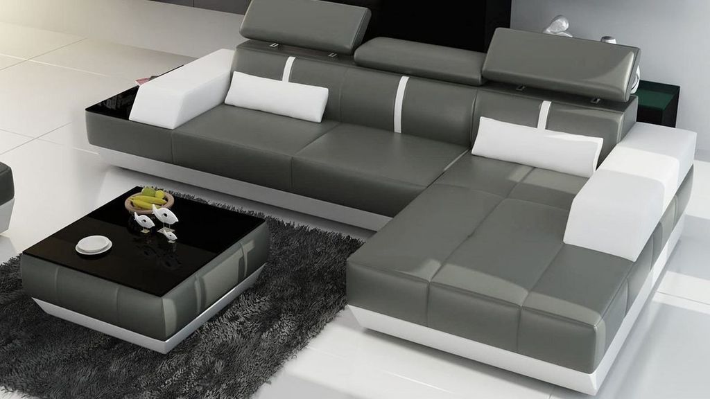 Ecksofa L Form Polster Sitz Couch + Hocker Multifunktion Produktbild 