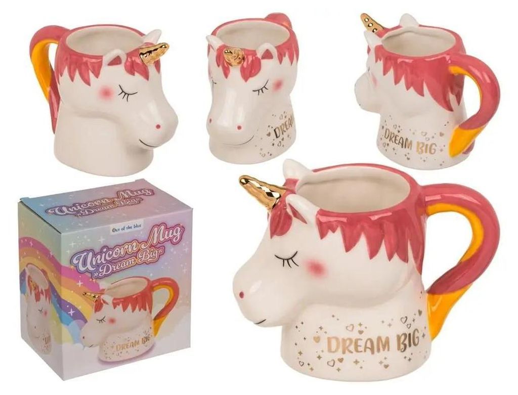 Kubek Jednorożec 375 ml z napisem „Dream Big” - Prezent dla Zdjęcie produktu 
