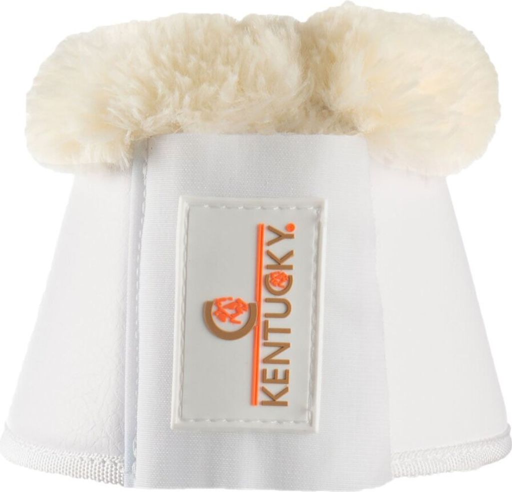 Kentucky Horsewear Hufglocken Leder Lammfell Sprungglocken Weiß/ Natur L